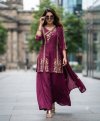 Ff Valentine Chinon Embroidery Work Plazzo Suit